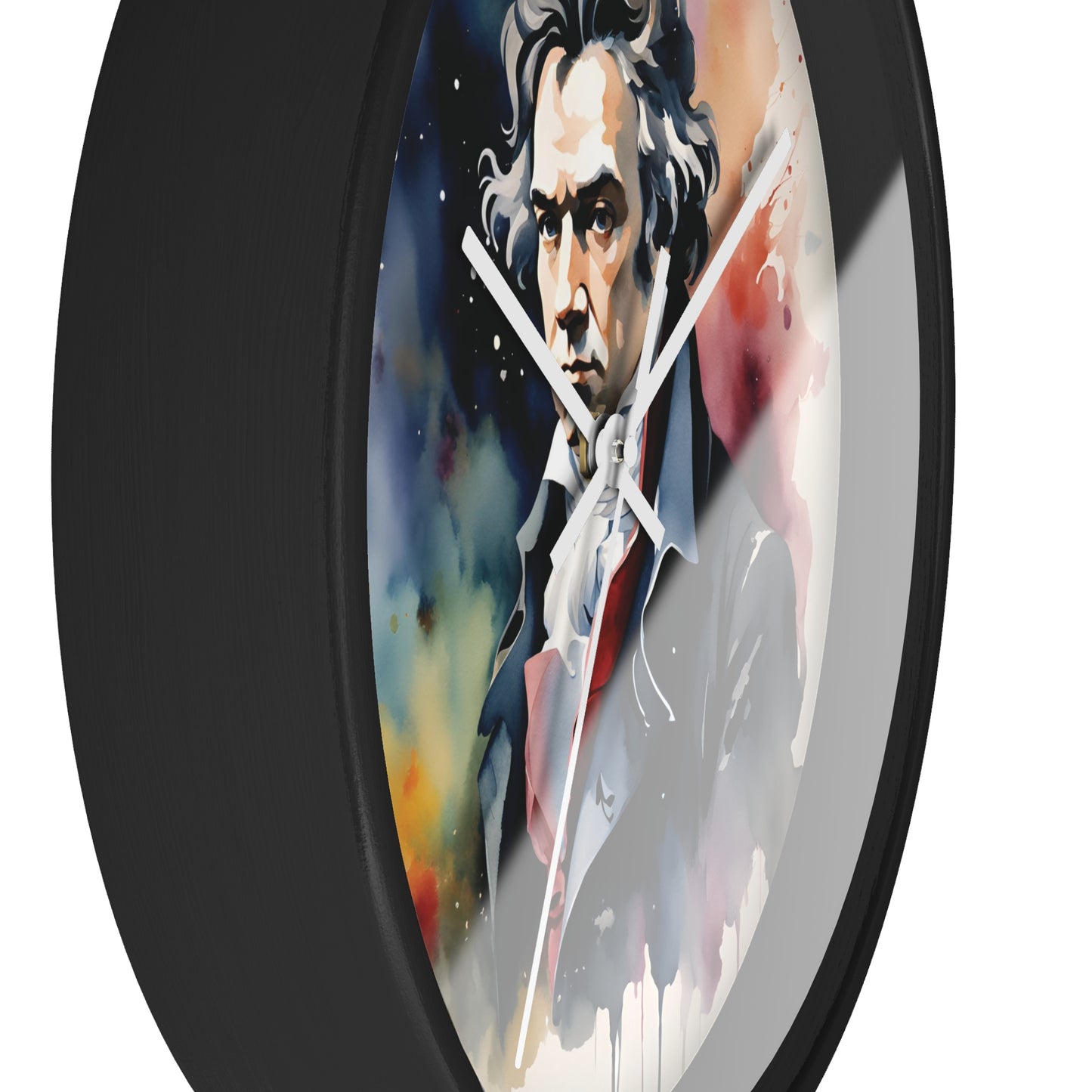 Beethoven Watercolor Wall Clock – Musical Art Timepiece for Classical Music Lovers