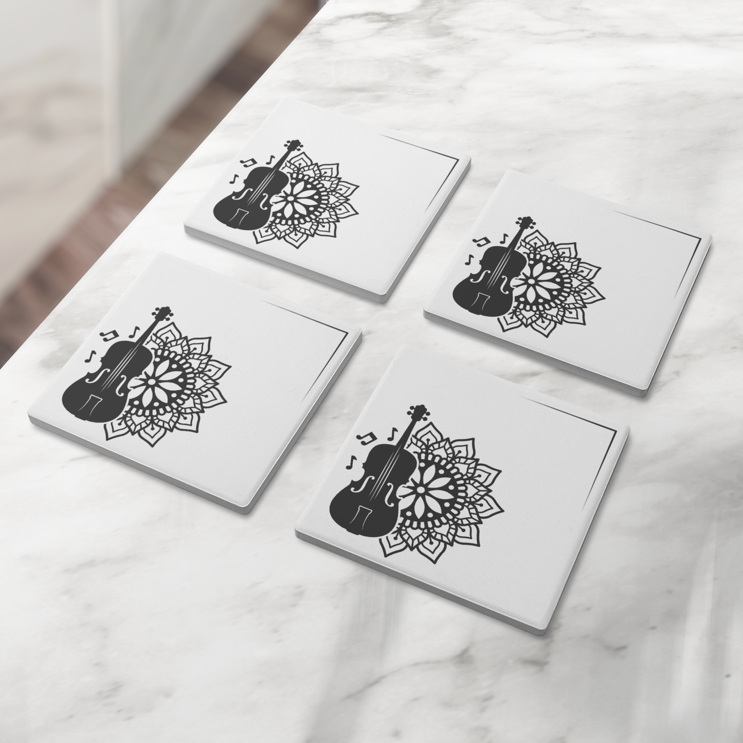 Violin__Mandala_Harmony__Elegant_Mus_SquareStoneCoaster_4pcLifestyle_Mockup.png