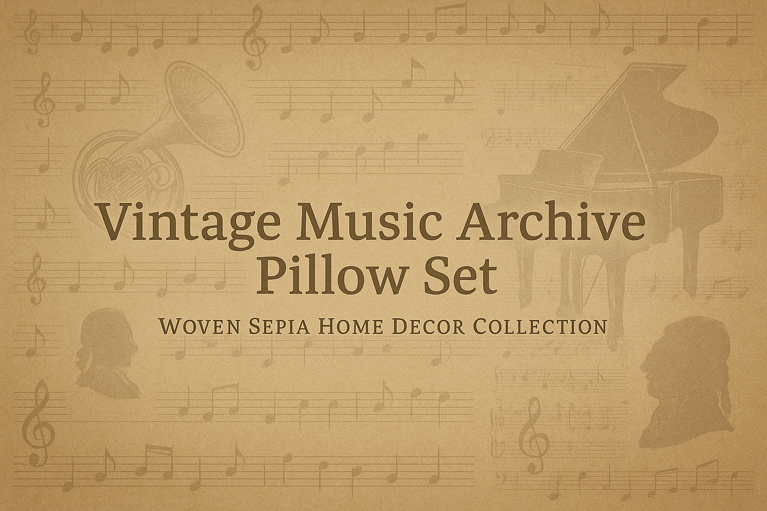 Vintage Music Archive Woven Pillow Collection