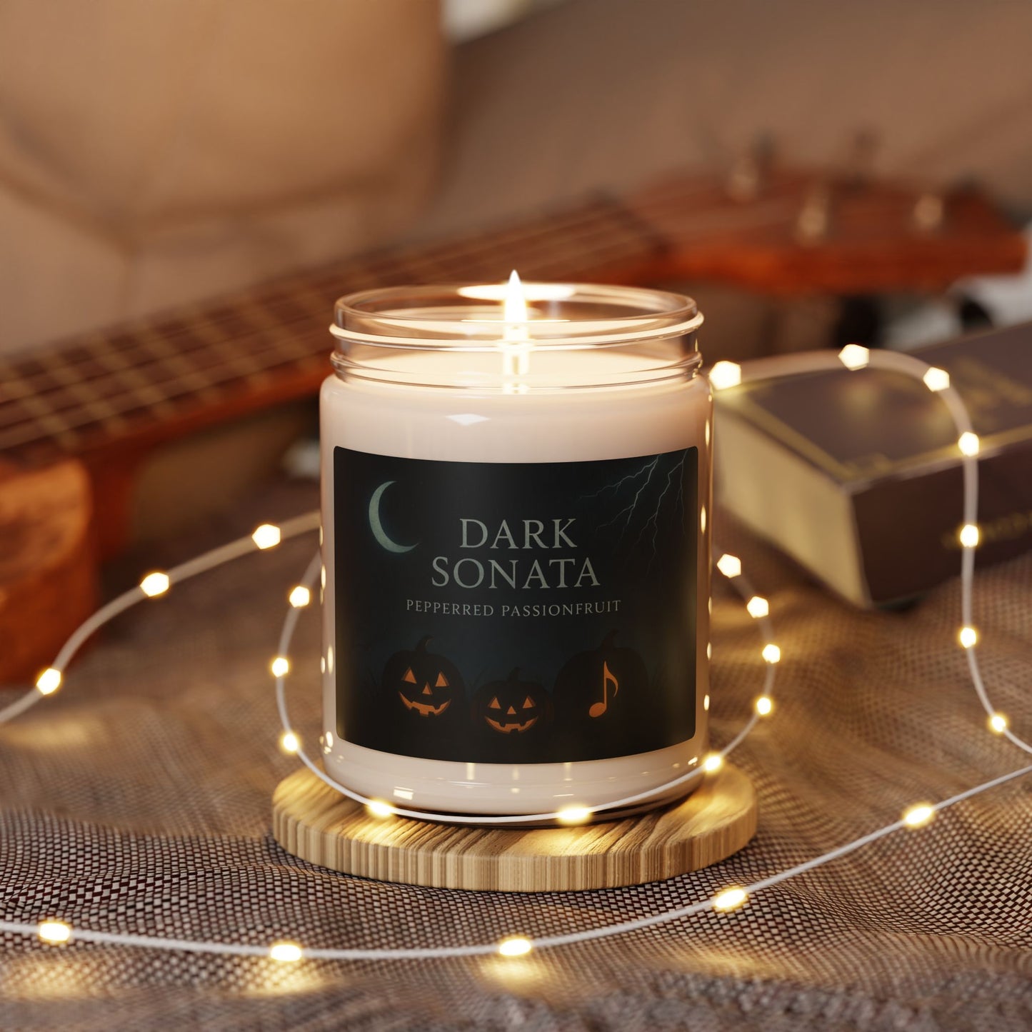 Dark Sonata – Peppered Passionfruit Halloween Candle (9oz Soy Wax)