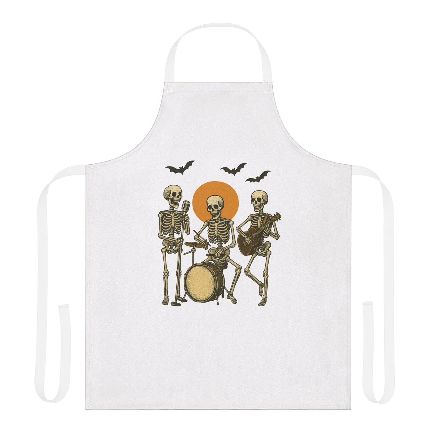 Skeleton Band Halloween Apron – Spooky Music Kitchen Wear