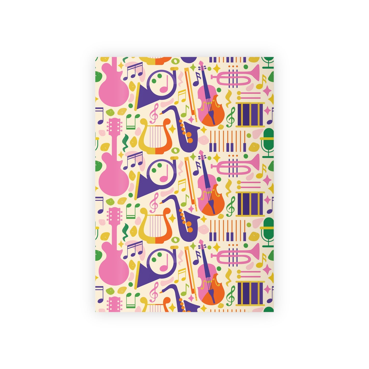 Musical Mosaic Wrapping Paper – Colorful Instrument Pattern