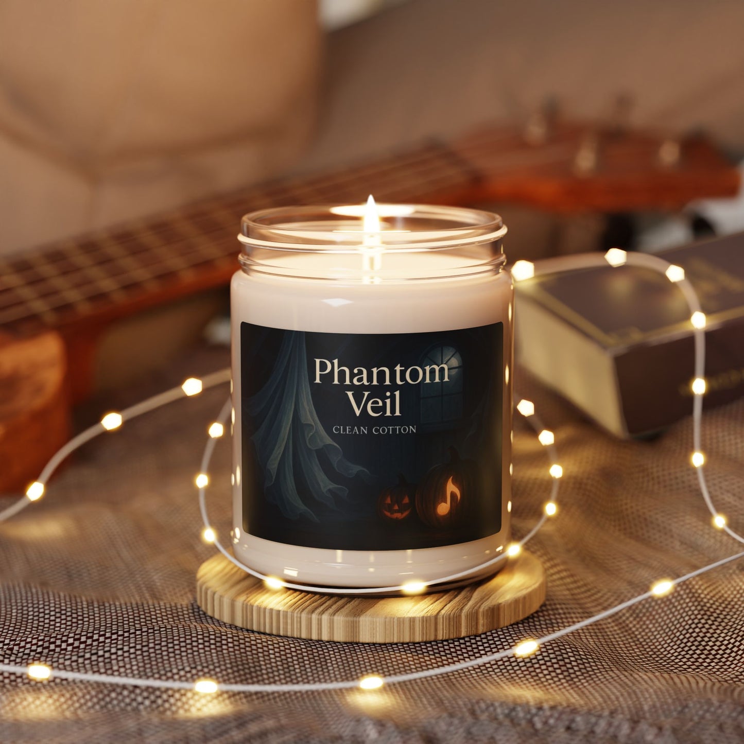 Phantom Veil – Clean Cotton Halloween Candle (9oz Soy Wax)