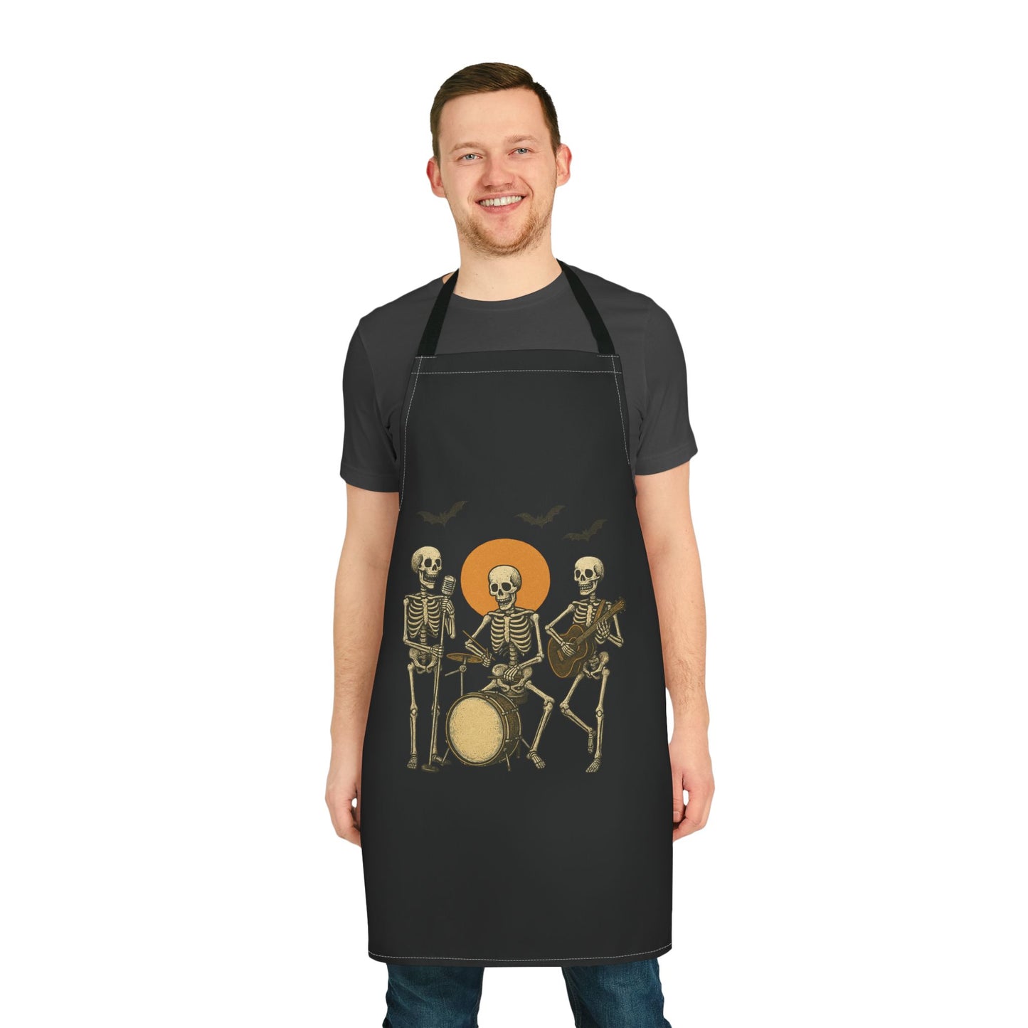Skeleton Band Halloween Apron – Spooky Music Kitchen Wear