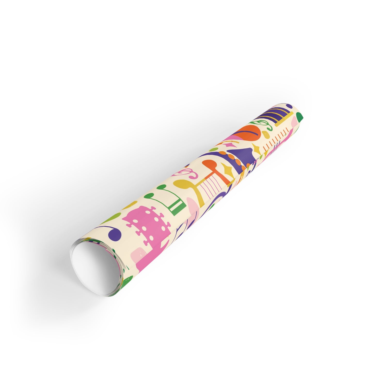 Musical Mosaic Wrapping Paper – Colorful Instrument Pattern