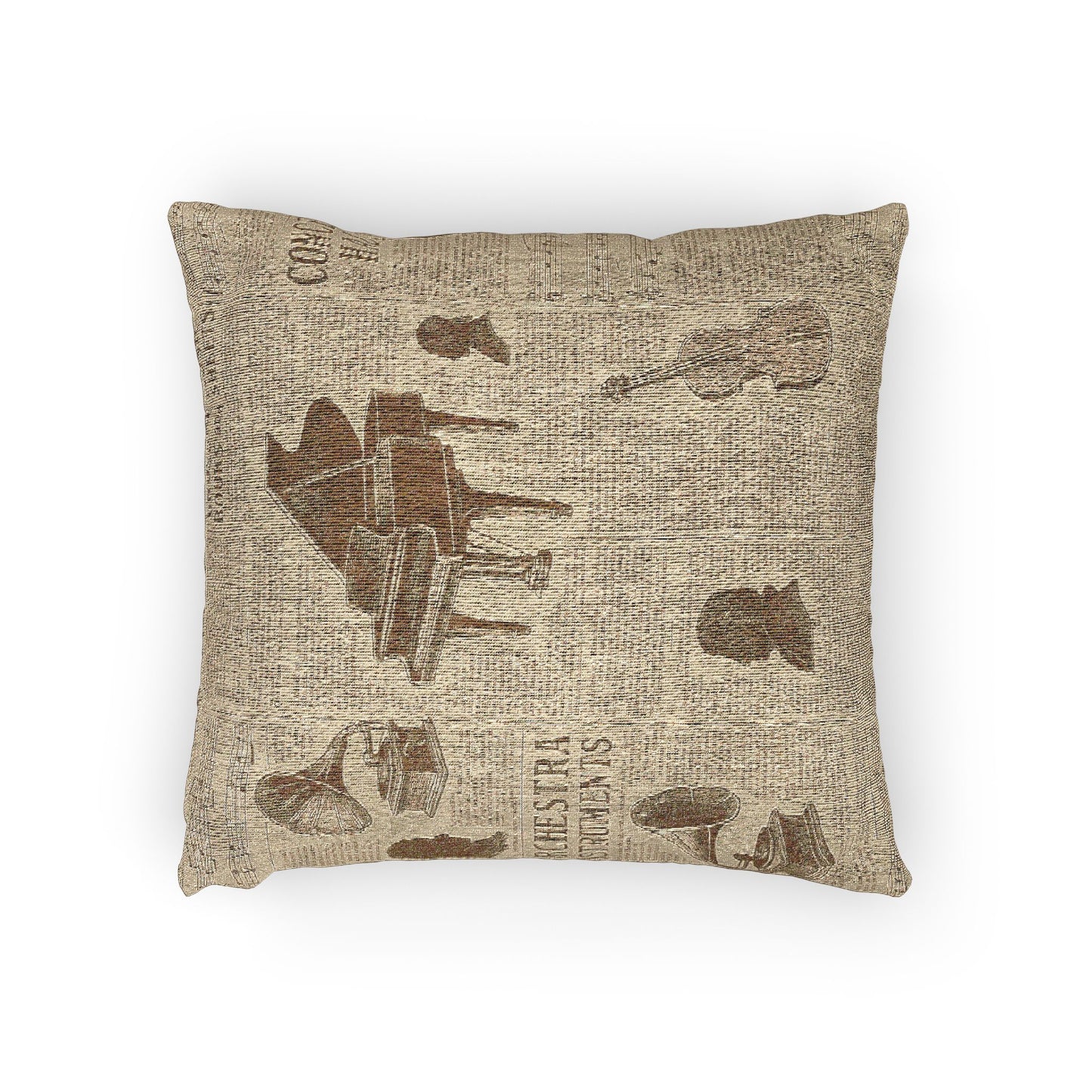 Vintage Music Archive – Antique Press Pattern Woven Pillow