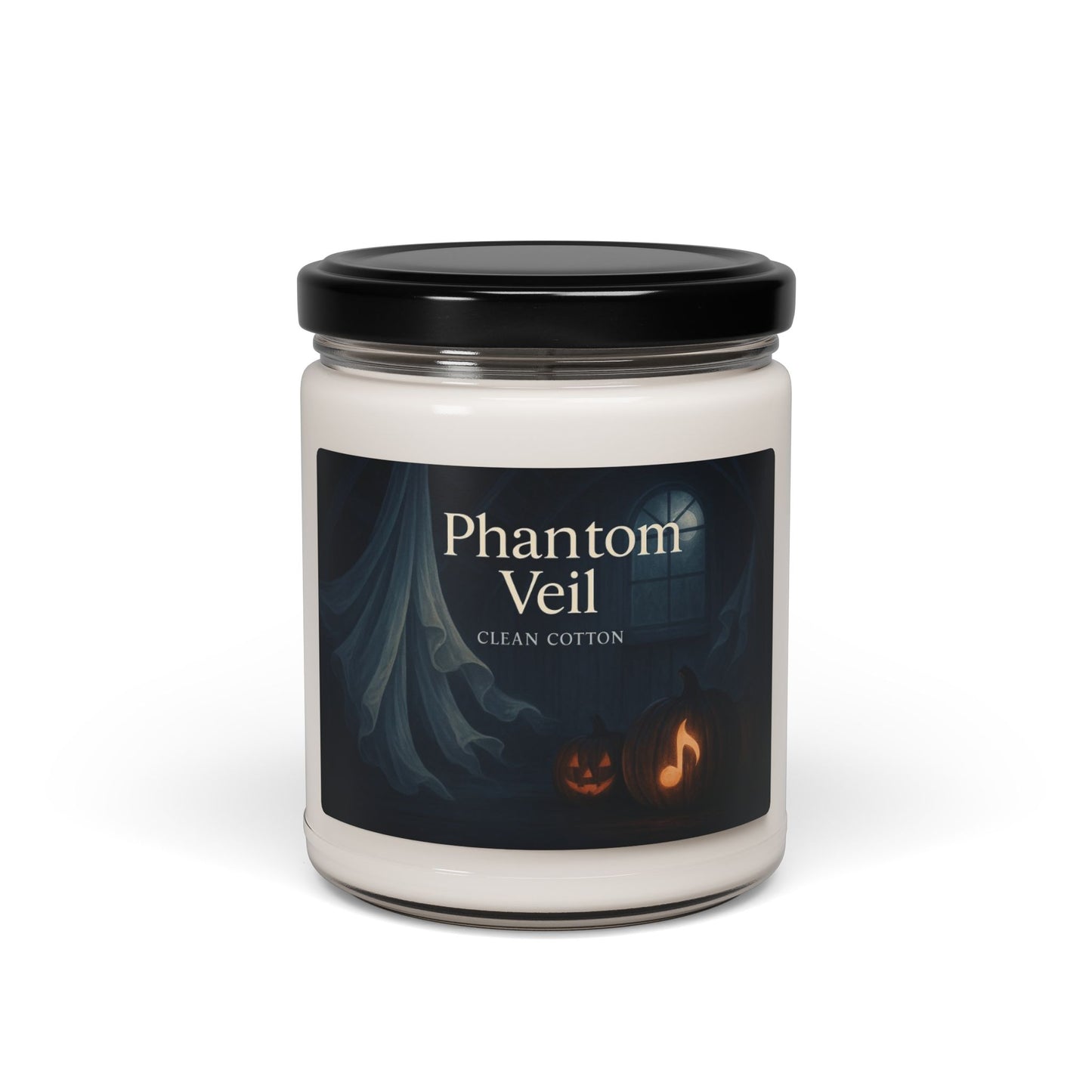 Phantom Veil – Clean Cotton Halloween Candle (9oz Soy Wax)
