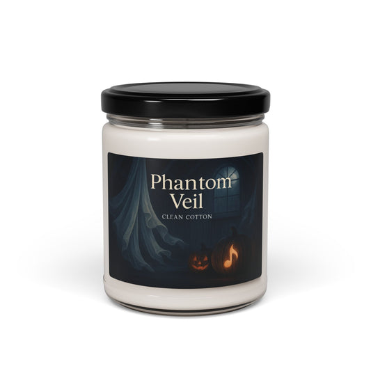 Phantom Veil – Clean Cotton Halloween Candle (9oz Soy Wax)