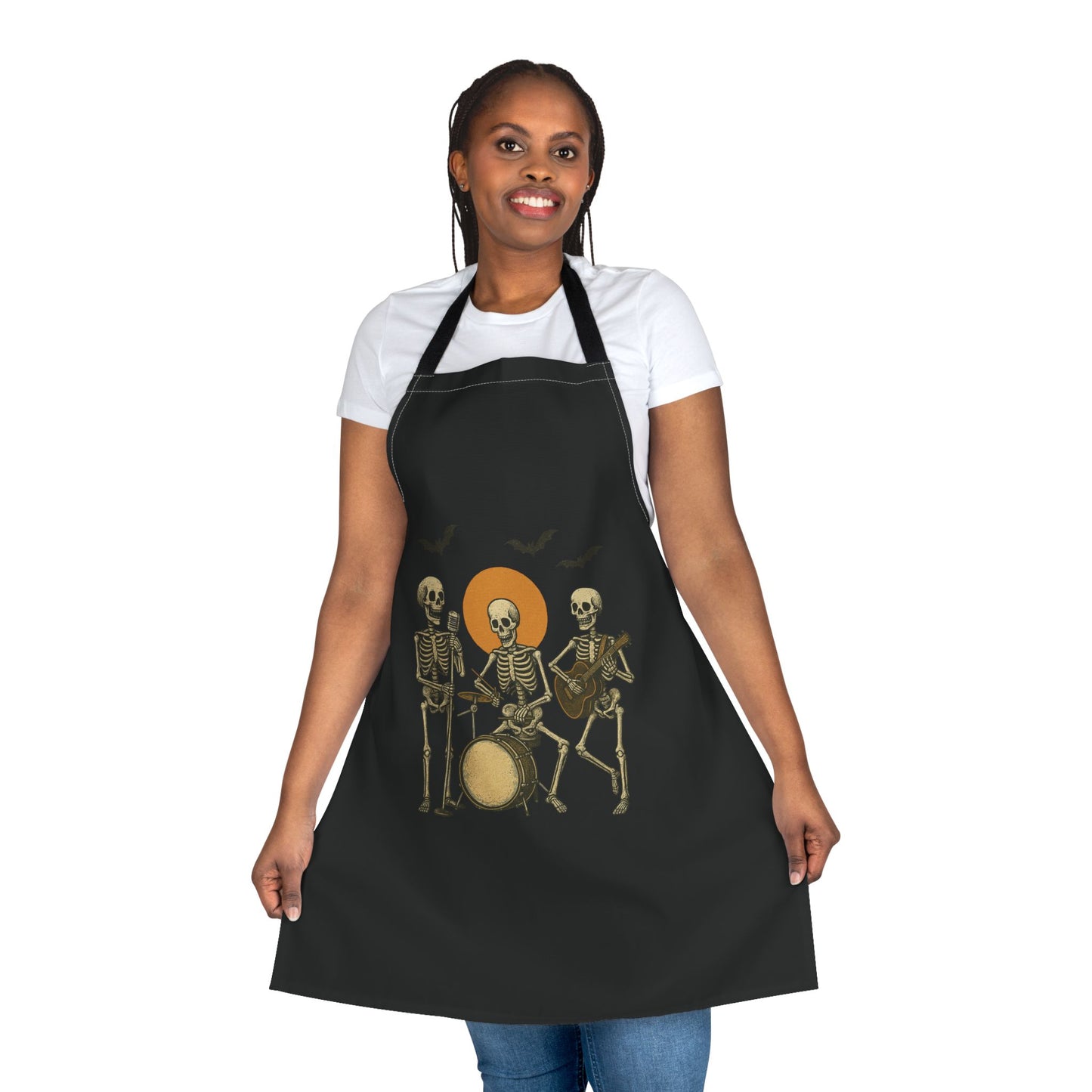 Skeleton Band Halloween Apron – Spooky Music Kitchen Wear
