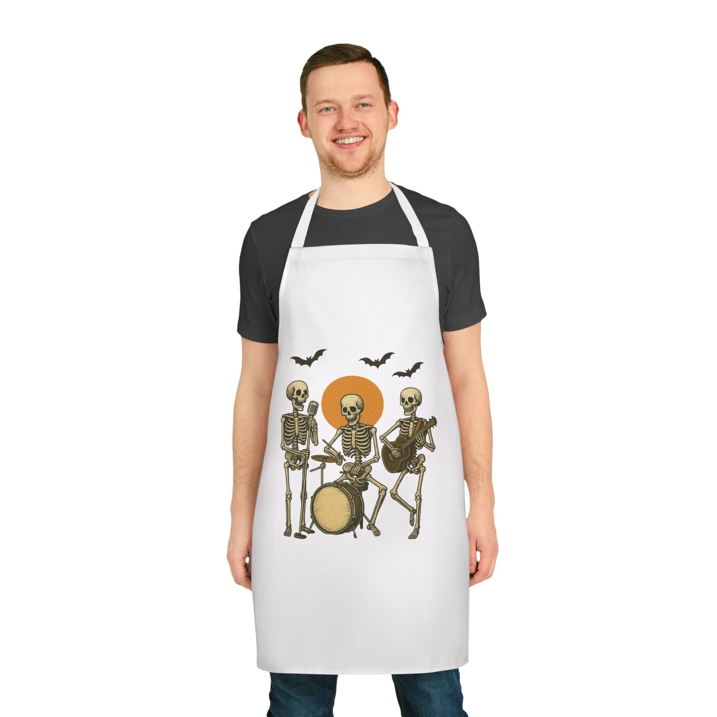 Skeleton Band Halloween Apron – Spooky Music Kitchen Wear