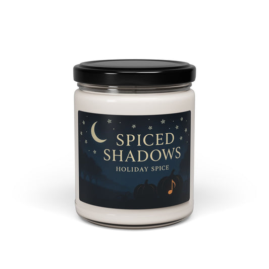 Spiced Shadows – Holiday Spice Halloween Candle (9oz Soy Wax)