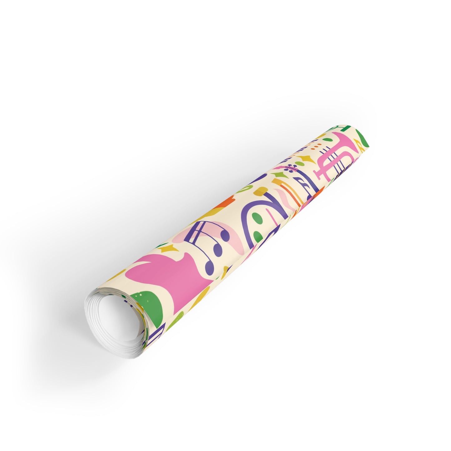 Musical Mosaic Wrapping Paper – Colorful Instrument Pattern