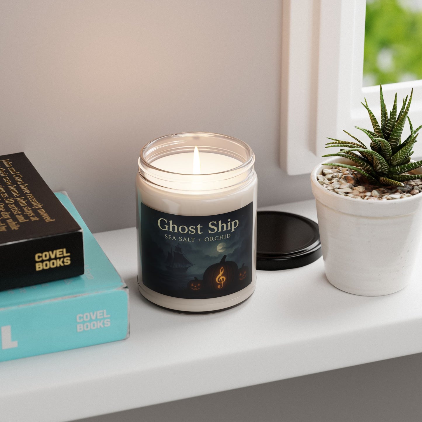 Ghost Ship – Sea Salt + Orchid Halloween Candle (9oz Soy Wax)