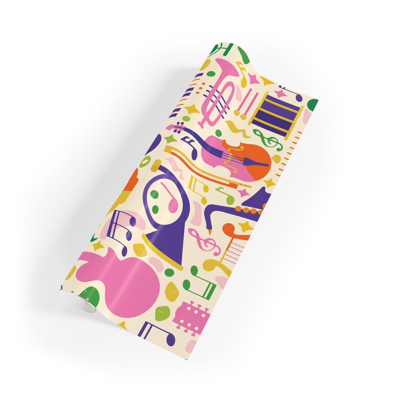 Musical Mosaic Wrapping Paper – Colorful Instrument Pattern