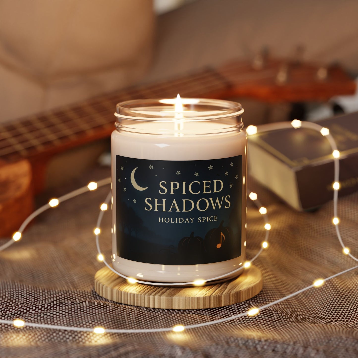 Spiced Shadows – Holiday Spice Halloween Candle (9oz Soy Wax)