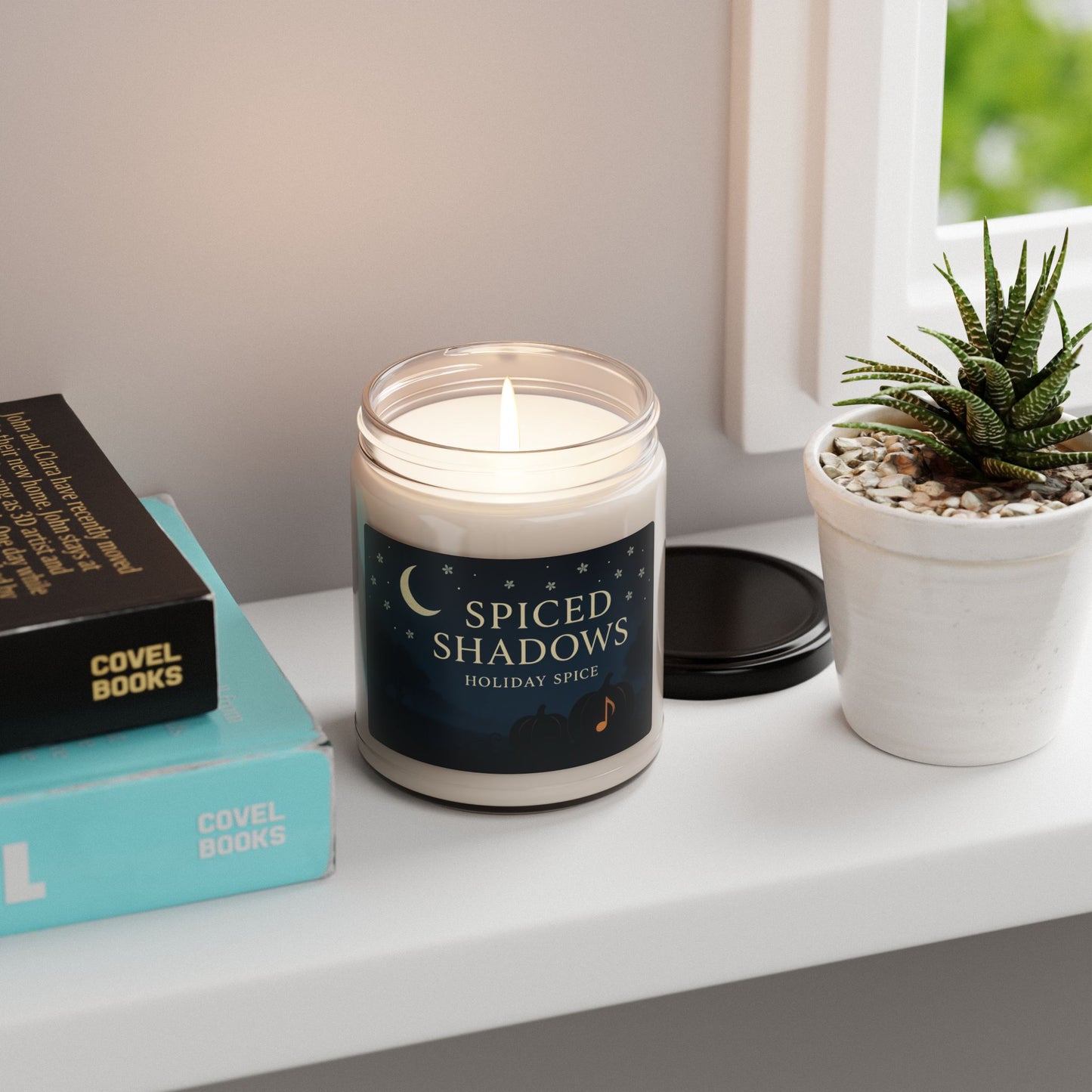 Spiced Shadows – Holiday Spice Halloween Candle (9oz Soy Wax)