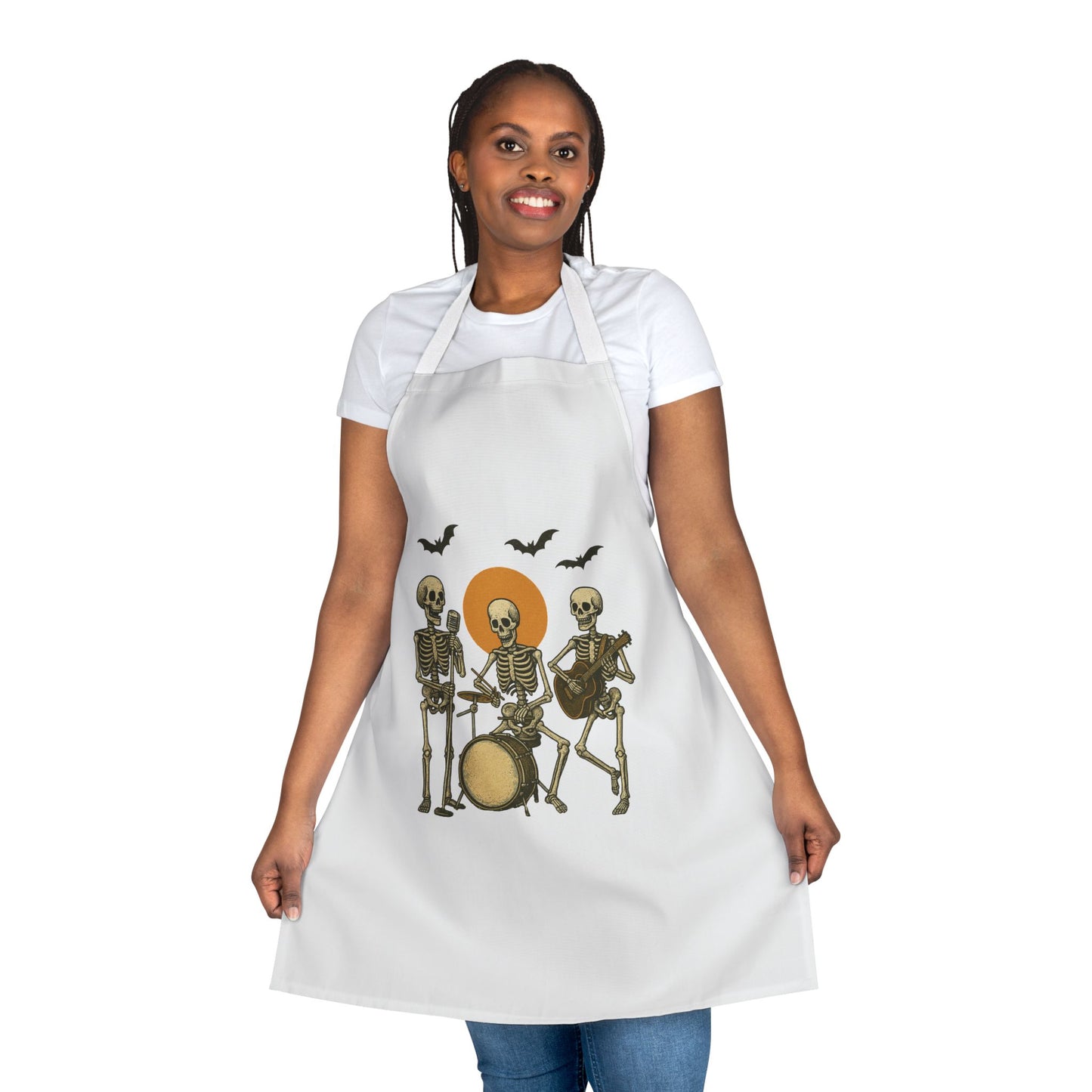 Skeleton Band Halloween Apron – Spooky Music Kitchen Wear
