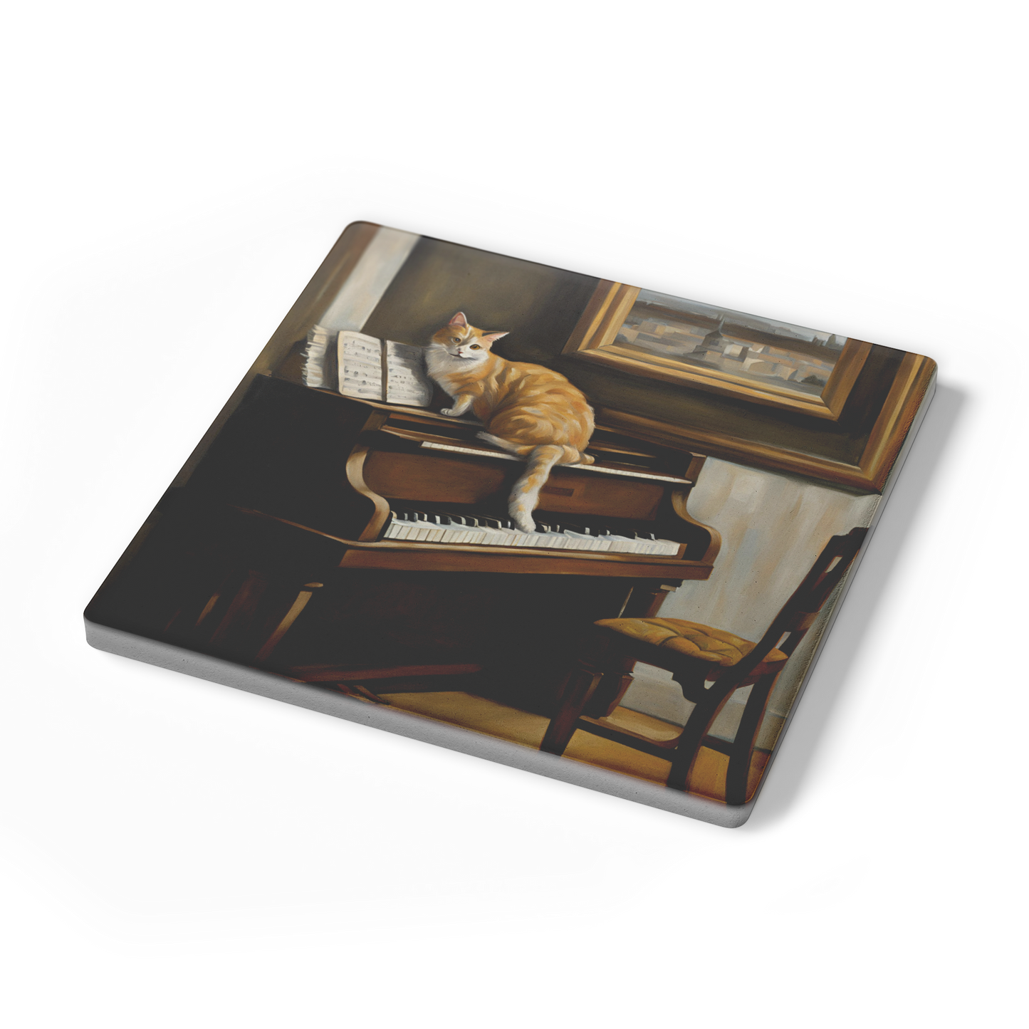 A_Cats_Melody__Vermeer-Inspired_Pi_SquareStoneCoaster_Angle_Mockup.png