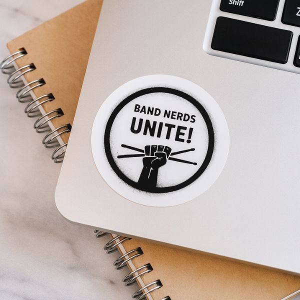 Band Nerds Unite! Round Vinyl Sticker – Spray Paint Edition