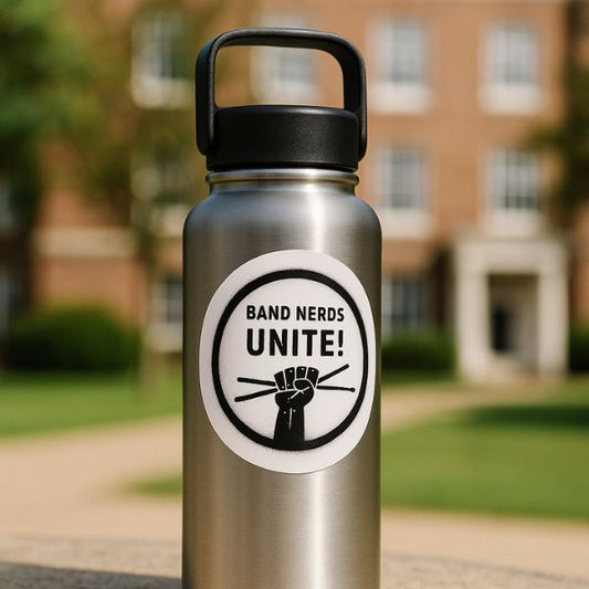 Band Nerds Unite! Round Vinyl Sticker – Spray Paint Edition