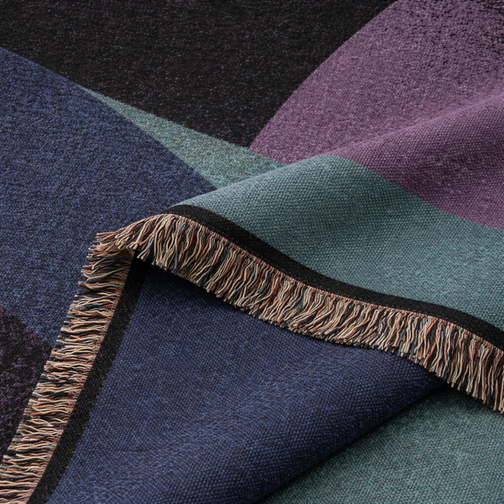 Quiet Measures — Midnight Neon Woven Throw