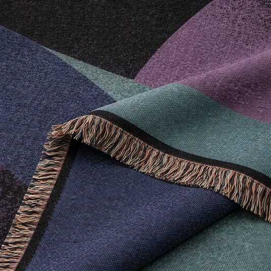 Quiet Measures — Midnight Neon Woven Throw