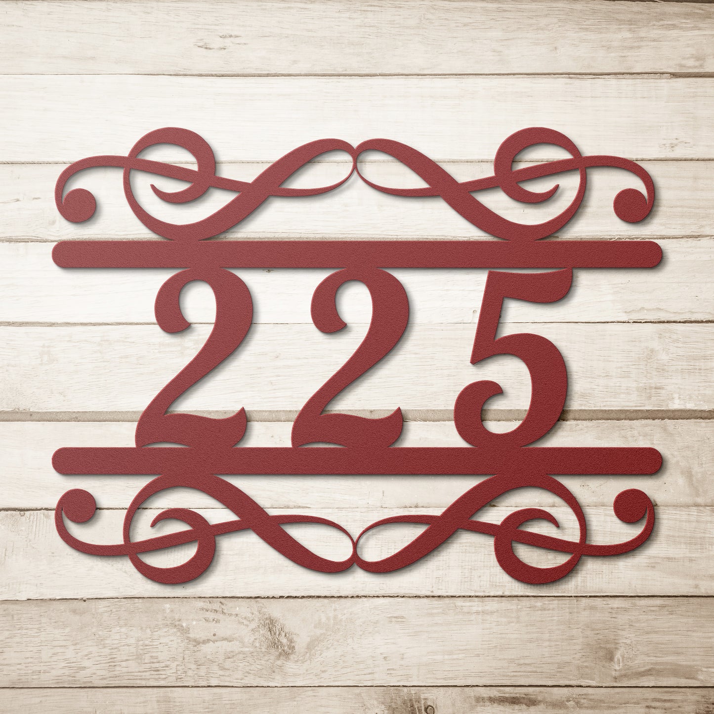 Minimalist Wall-Mounted Metal Address Sign with Subtle Musical Design