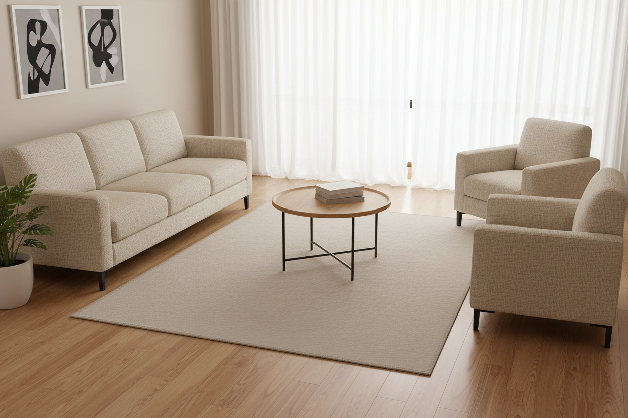 Quiet Field — Practice Rug — Mockup 2 Redo — 4x6 Scale Living Room