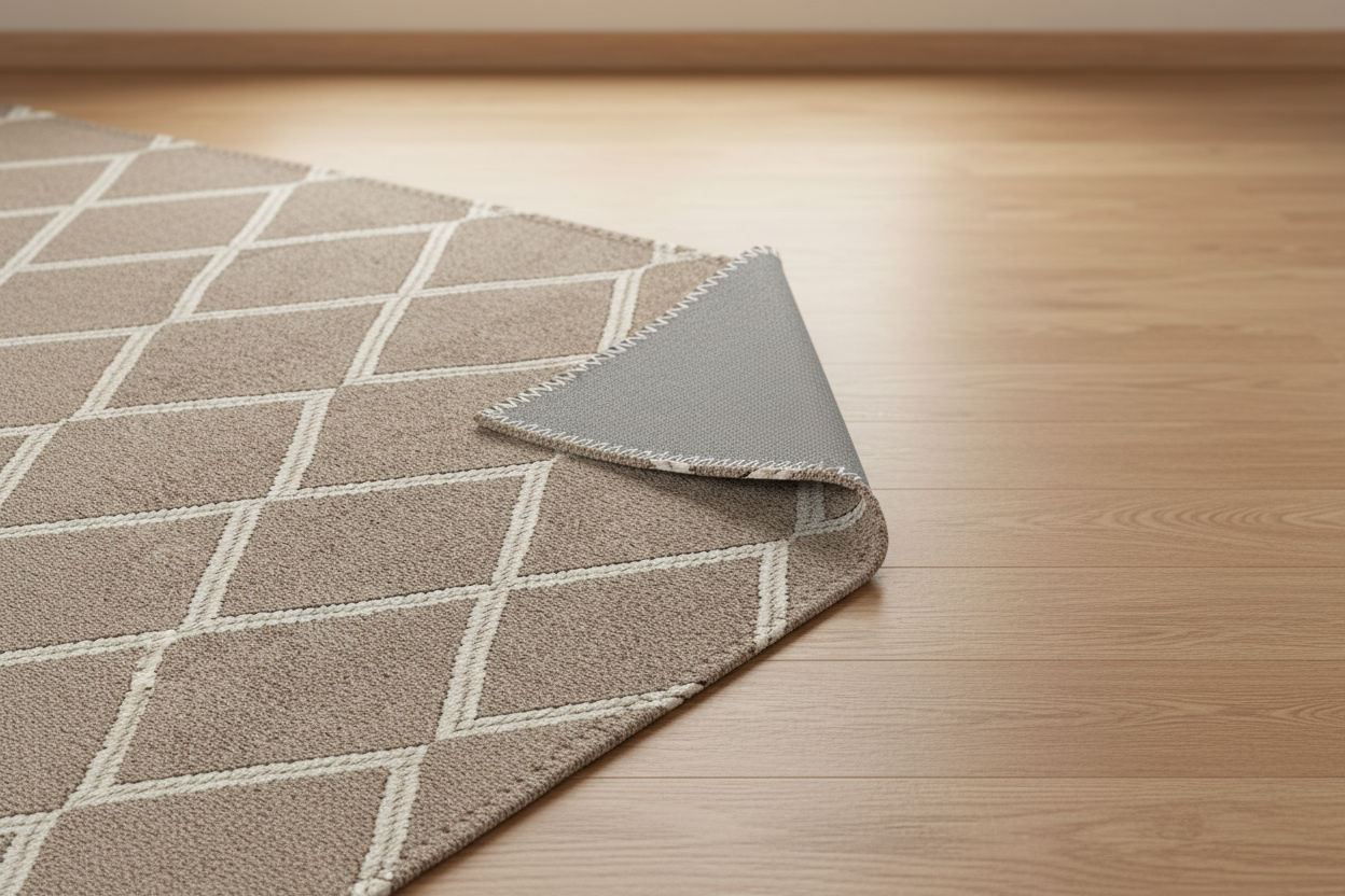 Quiet Lattice Area Rug – Underside Detail Shot