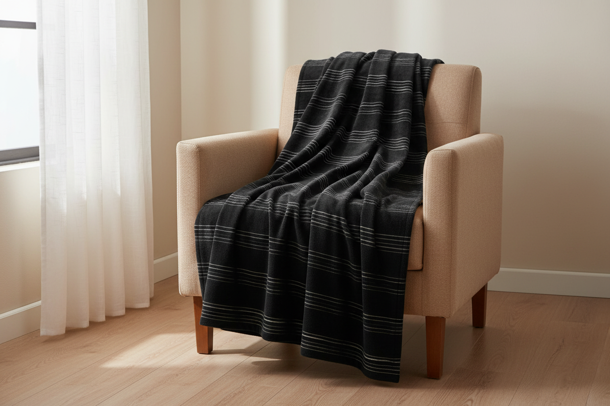Quiet Measures Midnight Velveteen Throw — Mockup 1