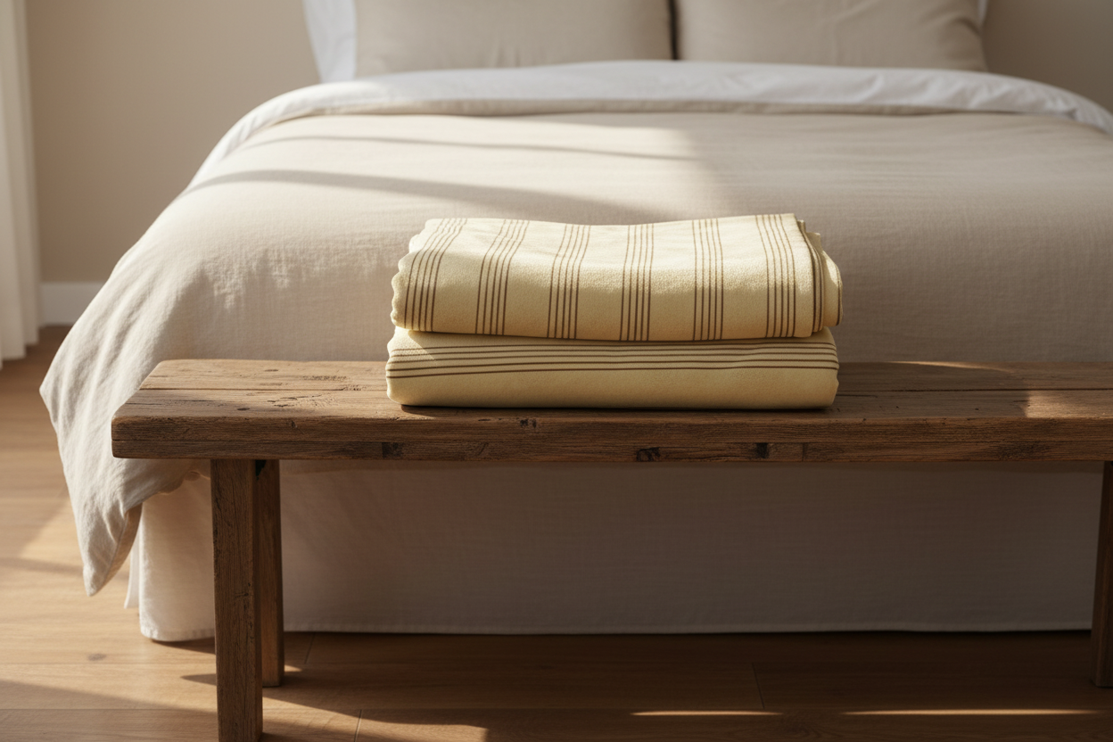 Quiet Measures Sandstone Velveteen Throw — Mockup 2