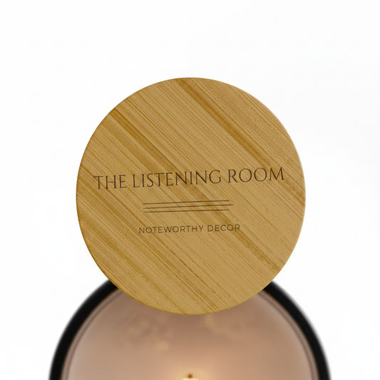 The Listening Room Candle — Direct Lid Detail Shot